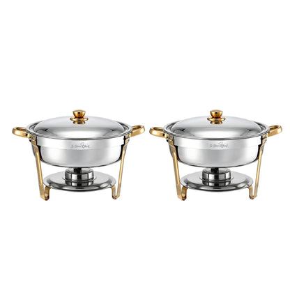 5-Star Chef 5L Chafing Dish Set 2-Pack, Food Warmer Catering Server Buffet - Image 3