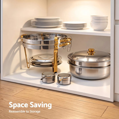 5-Star Chef 5L Chafing Dish Set 2-Pack, Food Warmer Catering Server Buffet - Image 6