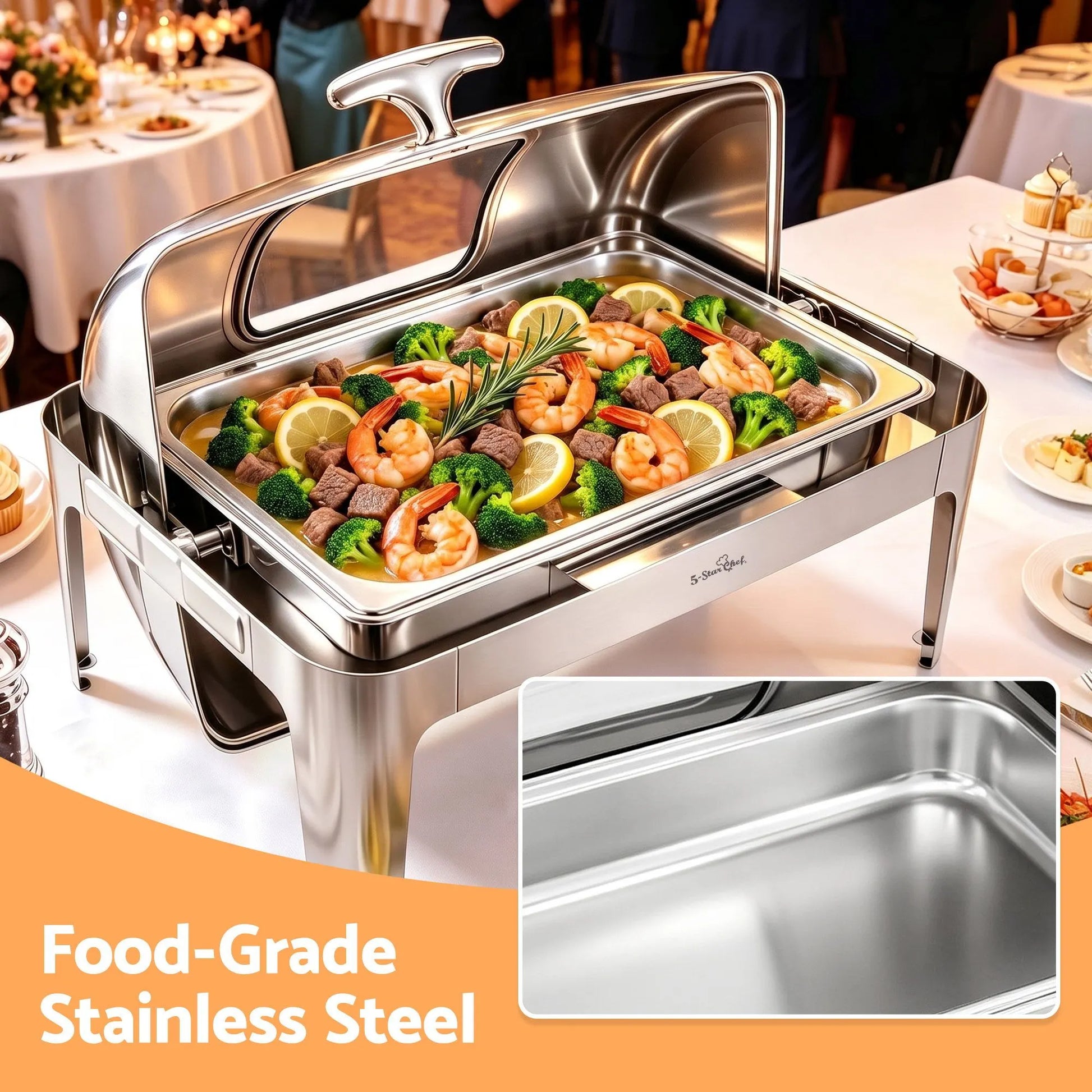 5 Star Chef 9L Chafing Dish Buffet Warmer Food Warmer Catering Server - Image 5