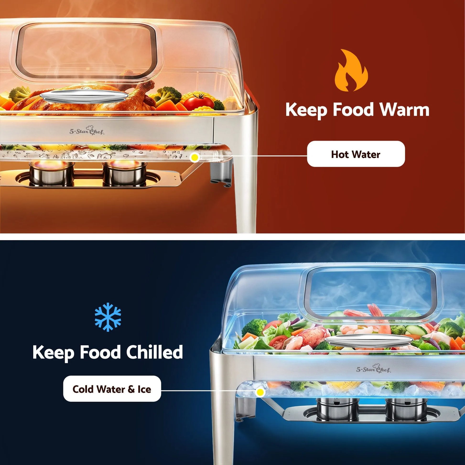 5 Star Chef 9L Chafing Dish Buffet Warmer Food Warmer Catering Server - Image 7