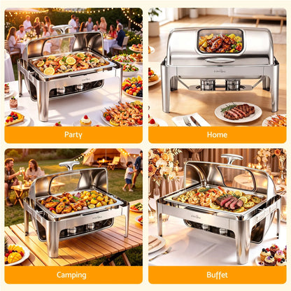 5 Star Chef 9L Chafing Dish Buffet Warmer Food Warmer Catering Server - Image 9