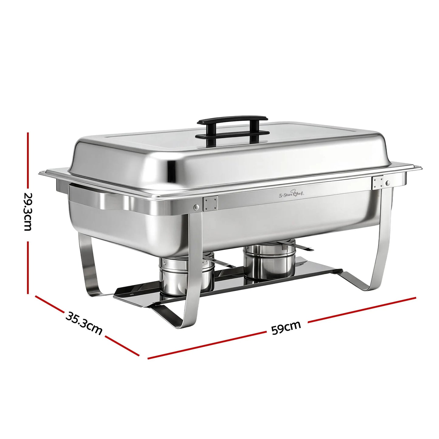 5-Star Chef Chafing Dish 9L 1-Pan Buffet Warmer Food Warmer Catering Server - Image 2