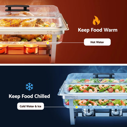 5-Star Chef Chafing Dish 9L 1-Pan Buffet Warmer Food Warmer Catering Server - Image 8