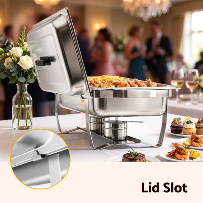 5-Star Chef Chafing Dish 8L 2-Pan Buffet Warmer Food Warmer Catering Server - Image 7