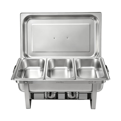 5-Star Chef Chafing Dish 7.5L 3-Pan Buffet Warmer Food Warmer Catering Server - Image 3