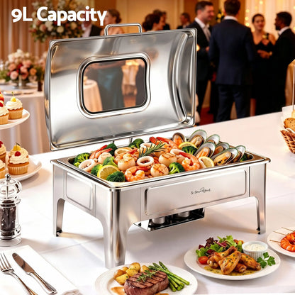 5-Star Chef 9L Chafing Dish Buffet Warmer Food Warmer Catering Server - Image 4