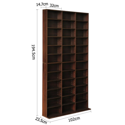 Artiss Bookshelf CD Storage Rack - BERT Walnut - Image 4