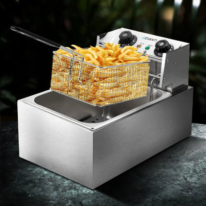 Devanti 10L Electric Commercial Deep Fryer Single Basket 2200W - Image 8