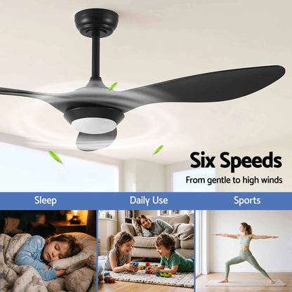 Devanti 52'' Ceiling Fan DC Motor w/Light w/Remote - Black - Image 4