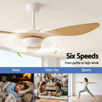 Devanti 52'' Ceiling Fan DC Motor w/Light w/Remote - Wood - Image 4