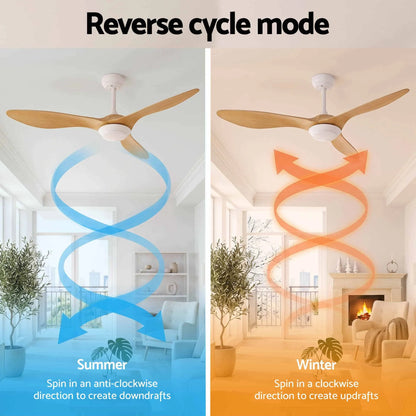 Devanti 52'' Ceiling Fan DC Motor w/Light w/Remote - Wood - Image 7