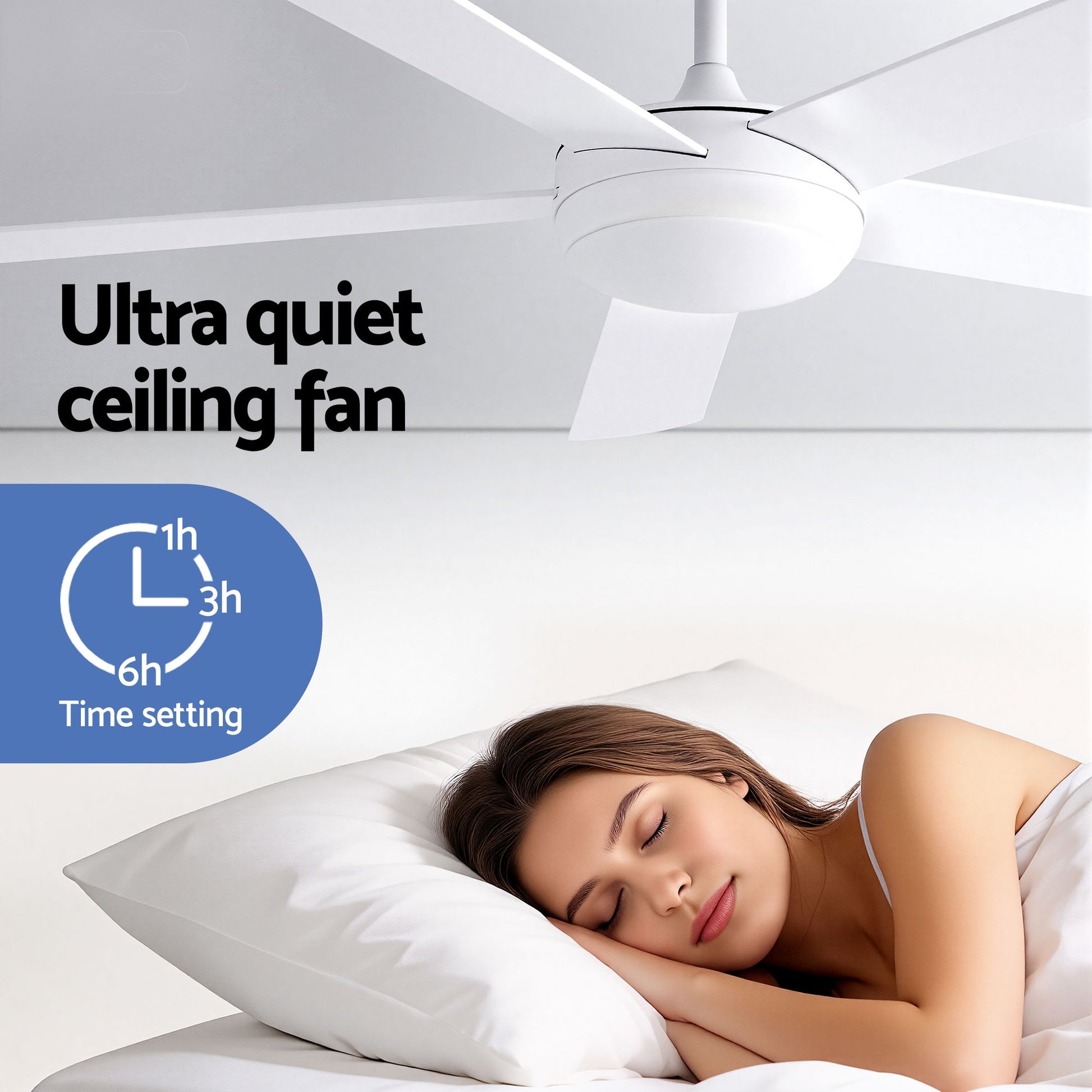 Devanti 52'' Ceiling Fan 5 Blades DC Motor w/Light w/Remote White - Image 8