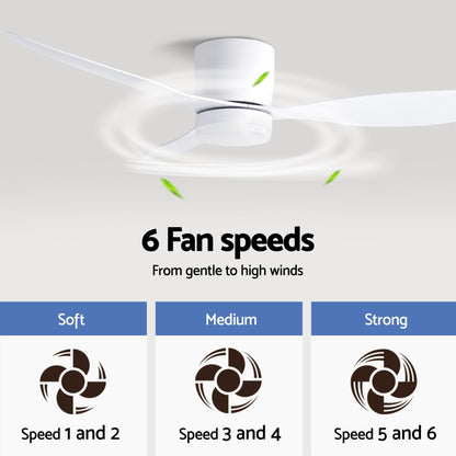 Devanti 52'' Ceiling Fan 3 Blades DC Motor w/Light w/Remote White - Image 6