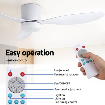 Devanti 52'' Ceiling Fan 3 Blades DC Motor w/Light w/Remote White - Image 7