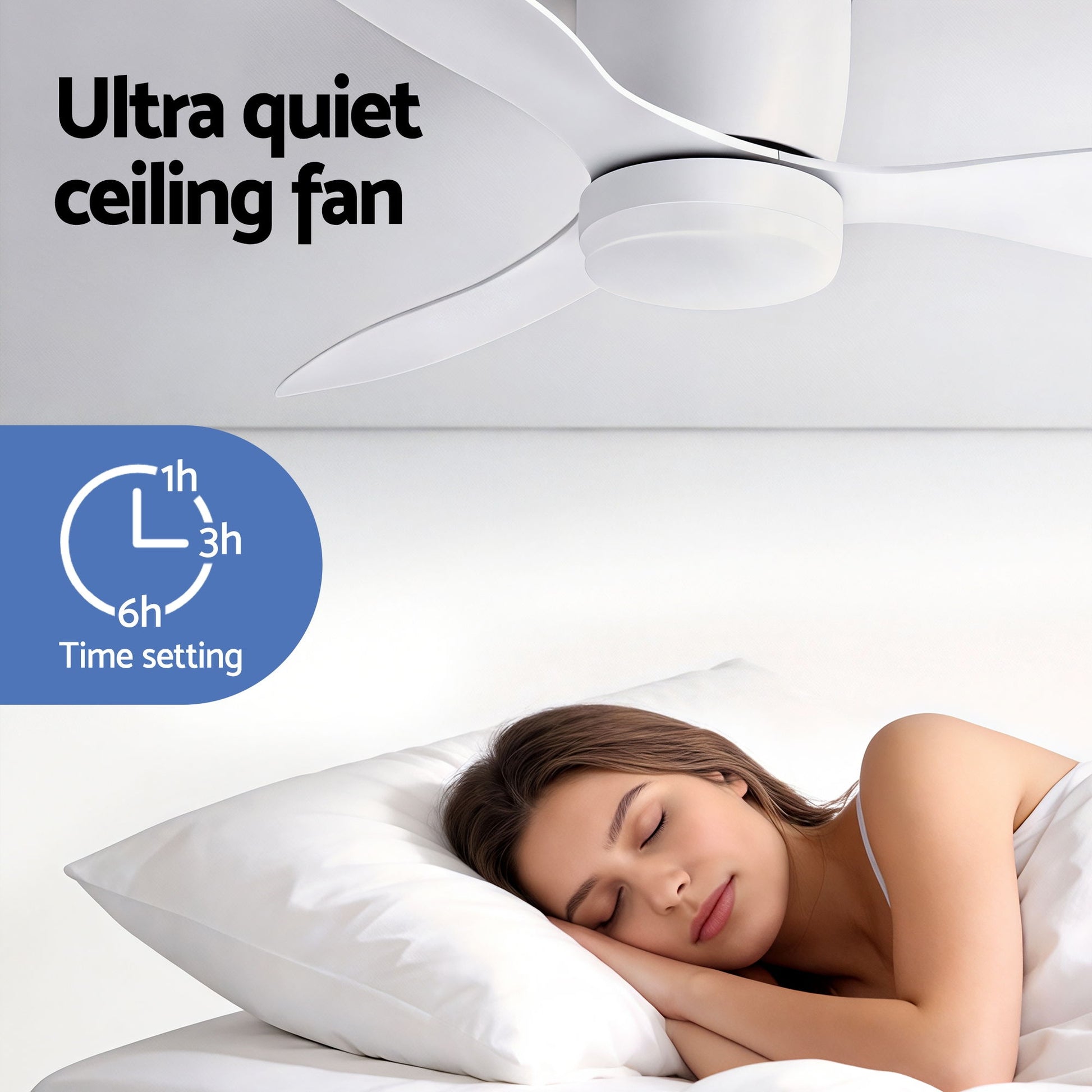 Devanti 52'' Ceiling Fan 3 Blades DC Motor w/Light w/Remote White - Image 8