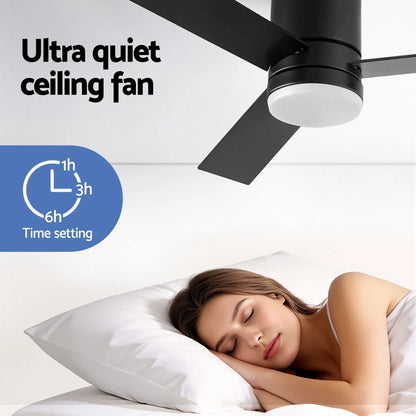 Devanti 52'' Ceiling Fan 3 Blades Double-sided DC Motor w/Light w/Remote Light Wood and bLack - Image 9