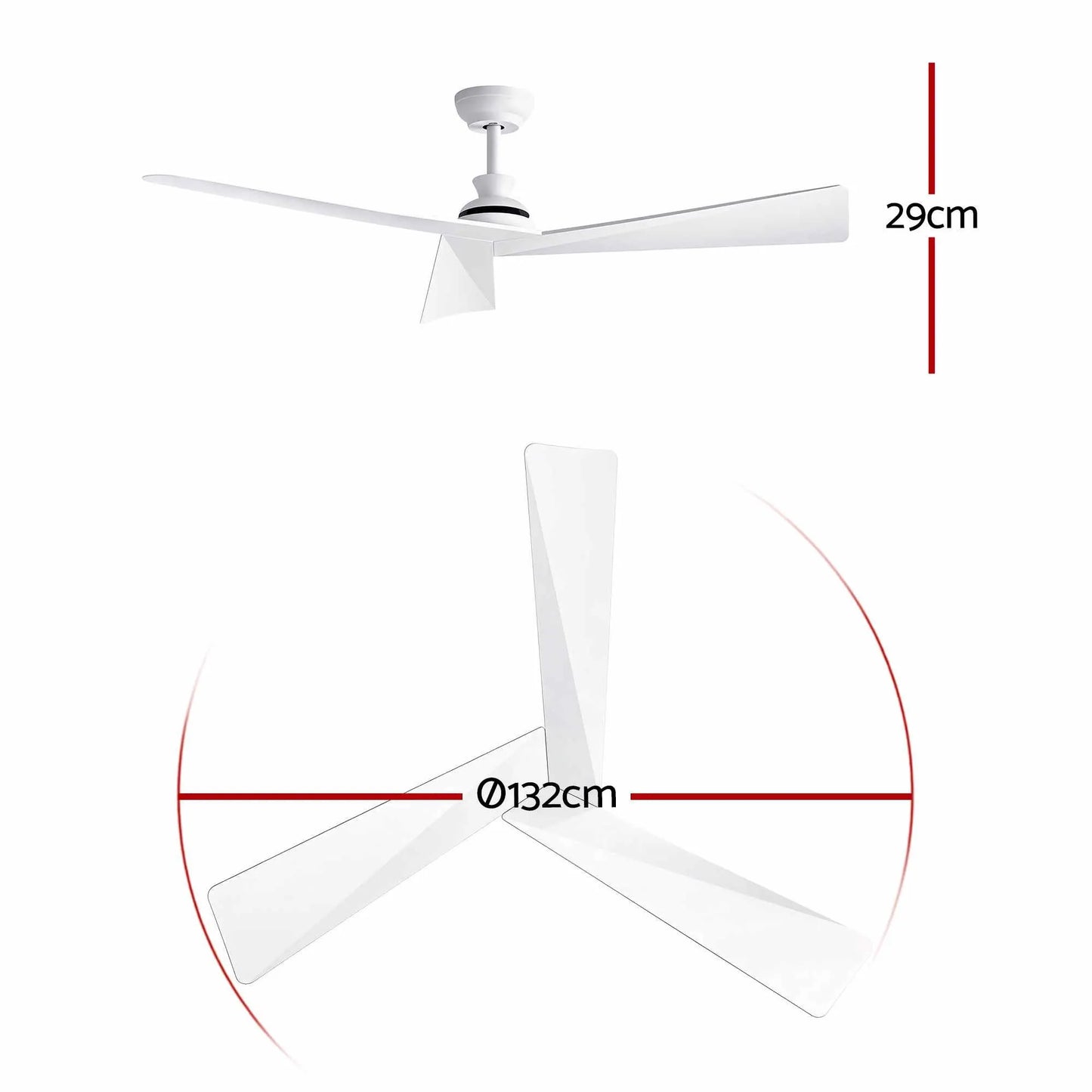 Devanti 52" Ceiling Fan Modern Minimalism 3 Blades 6 Speeds DC Motor Remote - Image 2
