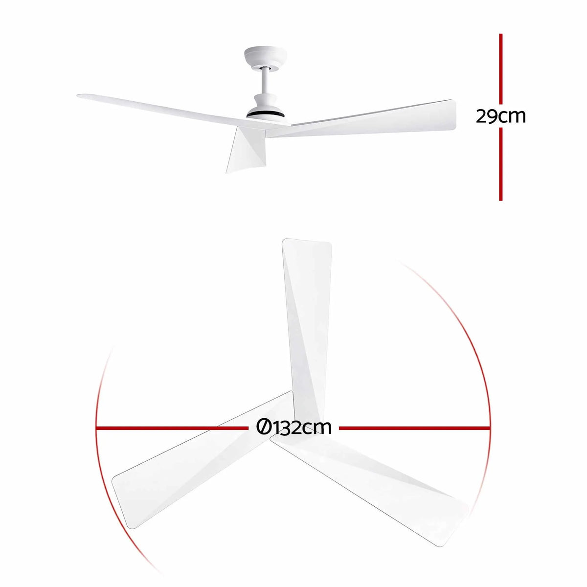 Devanti 52" Ceiling Fan Modern Minimalism 3 Blades 6 Speeds DC Motor Remote - Image 2