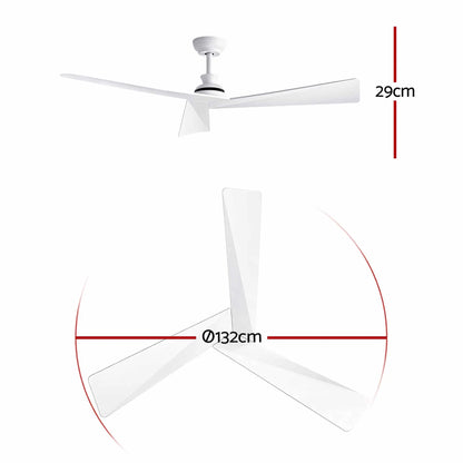 Devanti 52" Ceiling Fan Modern Minimalism 3 Blades 6 Speeds DC Motor Remote - Image 2