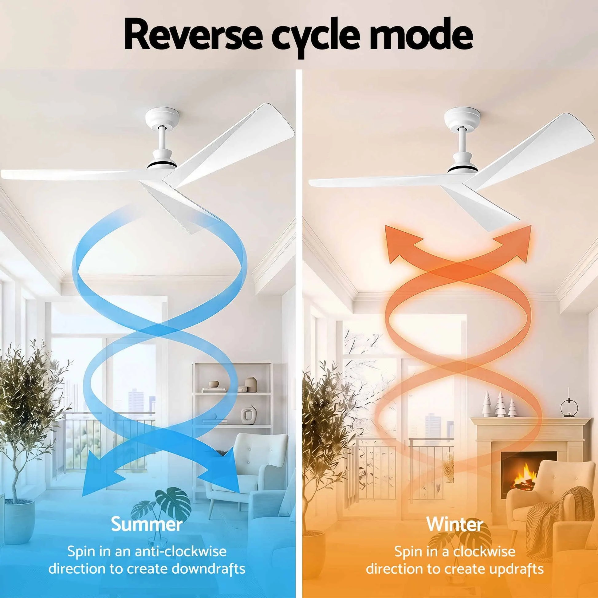 Devanti 52" Ceiling Fan Modern Minimalism 3 Blades 6 Speeds DC Motor Remote - Image 7