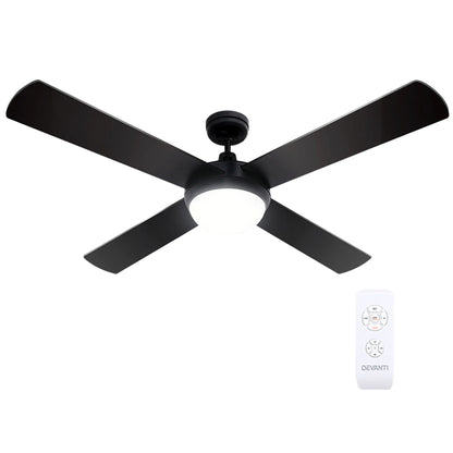 Devanti 52'' Ceiling Fan DC Motor w/Light w/Remote - Black - Image 9