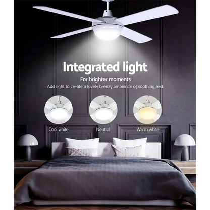 Devanti 52'' Ceiling Fan DC Motor w/Light w/Remote - White - Image 5