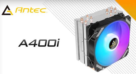 Antec A400i RGB , 72 CFM, 4 Direct Heat-Pipes, 120mm PWM RGB Fan,1700, 115X, 1200, 2011, AM3, AM3...