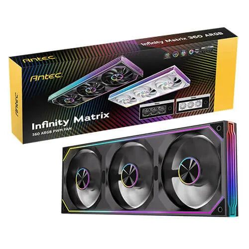 Antec IM 360 ARGB Black, 360mm Triple PWM Fan Kit, ARGB, 800-1800RPM, 134.43CFM, 1.48mmAq Air Pre...