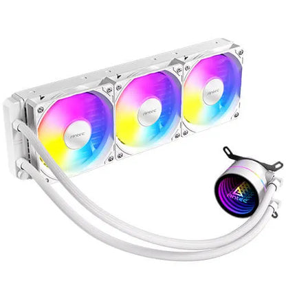 Antec Luna 360 ARGB White, 360mm AIO, 3x120mm ARGB PWM Fans, 800-1800RPM, 67.62CFM, Intel LGA1700... - Image 2