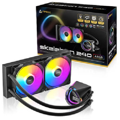 Antec Skeleton 240 ARGB, All-in-One Liquid Cooler, 240mm, PWM ARGB fans, 2000RPM, 72.29CFM, Intel...