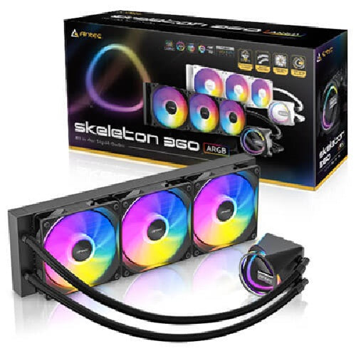 Antec Skeleton 360 ARGB, All-in-One Liquid Cooler, 360mm, PWM ARGB fans, 2000RPM, 72.29CFM, ≤32dB...