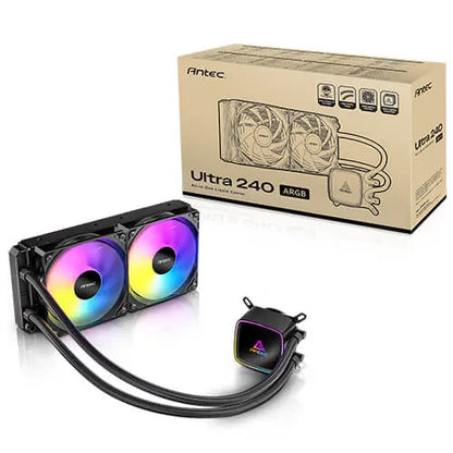Antec Ultra 240 ARGB, 240mm AIO, ARGB PWM fans, 1800RPM, 67.62 CFM, 2.09mmH₂O, Intel/AMD, 2-Year...