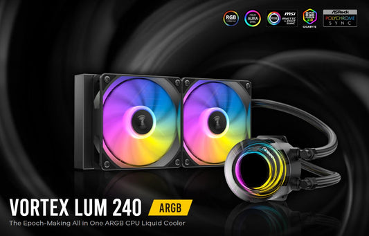 Antec Vortex Lum 240 ARGB The Epoch-Making All in One ARGB CPU Liquid Cooler (LS) - Fan  Cooling...