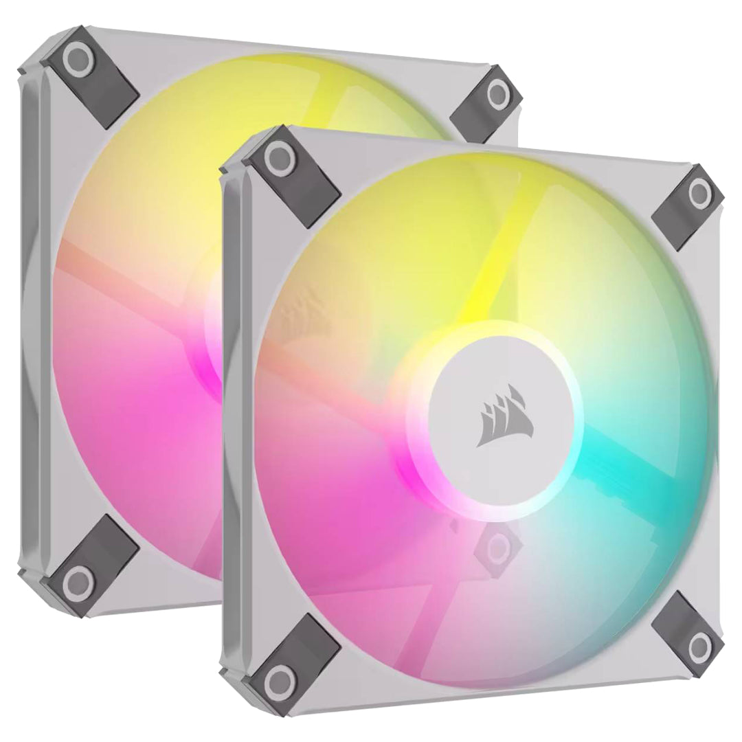 Corsair AF SLIM Series, AF120 RGB SLIM WHITE, 120mmx15mm Fluid Dynamic Bearing RGB PWM Fan, Dual...
