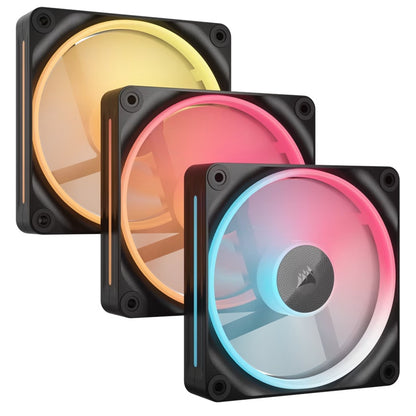 Corsair iCUE LINK LX120-R RGB 120mm PWM Reverse Fans Starter Kit Triple Pack - Black: 66.7CFM, 24... - Image 2