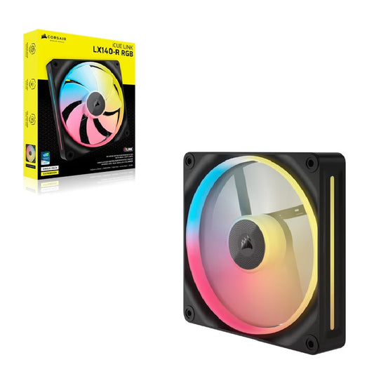 Corsair iCUE LINK LX140-R RGB 140mm PWM Reverse Fan Expansion Single Pack - Black: 90.6 CFM, 2000...