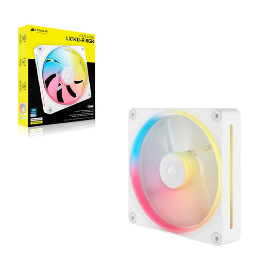 Corsair iCUE LINK LX140-R RGB 140mm PWM Reverse Fan Expansion Single Pack - White: 90.6 CFM, 2000...