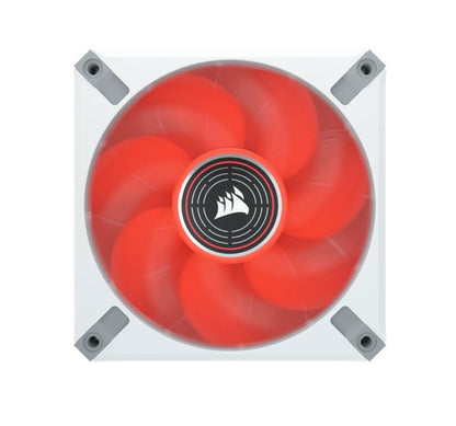 Corsair ML ELITE Series, ML120 LED ELITE WHITE, 120mm Magnetic Levitation Red LED Fan with AirGuide, Single Pack(LS)