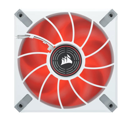 Corsair ML ELITE Series, ML120 LED ELITE WHITE, 120mm Magnetic Levitation Red LED Fan with AirGuide, Single Pack(LS)