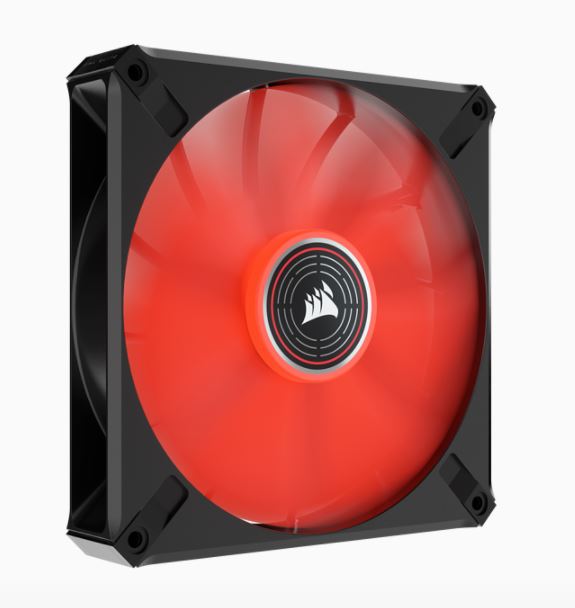 Corsair ML ELITE Series, ML140 LED ELITE, 140mm Magnetic Levitation Red LED Fan with AirGuide, Si...