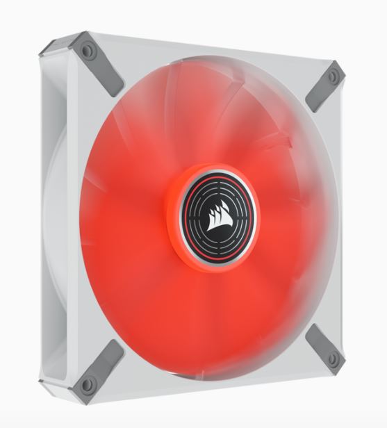 Corsair ML ELITE Series, ML140 LED ELITE WHITE, 140mm Magnetic Levitation Red LED Fan with AirGui...