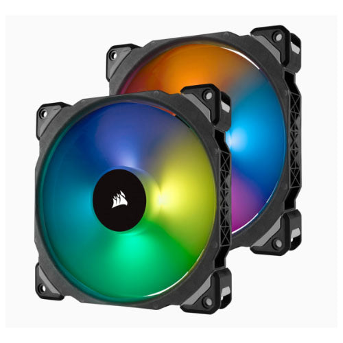 Corsair ML140 PRO RGB 2 Fan Pack with Lighting Node Pro, 140mm Premium Magnetic Levitation RGB LE...