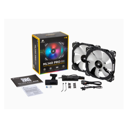 Corsair ML140 PRO RGB 2 Fan Pack with Lighting Node Pro, 140mm Premium Magnetic Levitation RGB LE... - Image 4
