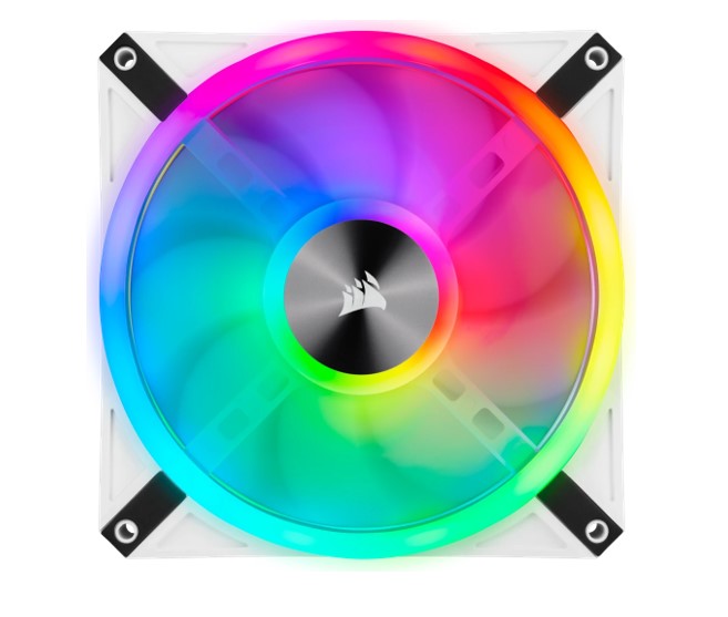 Corsair QL140 RGB White Dual Fan Kit with Lighting Node Core, ICUE, 140mm RGB LED PWM Fan 26dBA,... - Image 3