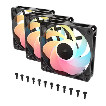 Corsair RS120-R ARGB 120mm PWM Reverse Fans Triple Pack - Black, 3x RGB Fans, 2100 RPM, 65.82 CFM... - Image 3