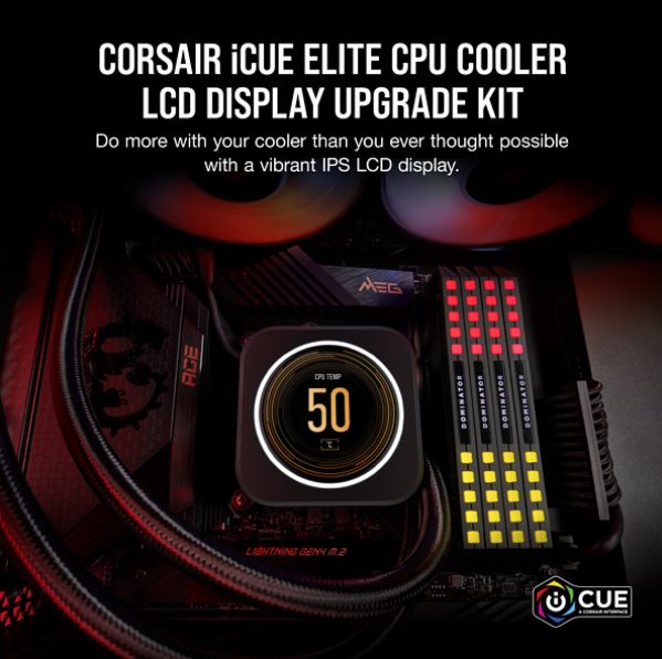 Corsair iCUE ELITE CPU Cooler LCD Display Upgrade Kit transforms your CORSAIR ELITE CAPELLIX CPU...