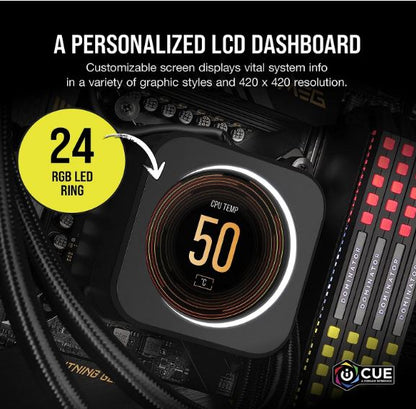 Corsair iCUE ELITE CPU Cooler LCD Display Upgrade Kit transforms your CORSAIR ELITE CAPELLIX CPU... - Image 2