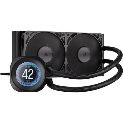 Corsair NAUTILUS 240 RS LCD Liquid CPU Cooler - Black, 240mm rad, LCD pump, 2x PWM fans, 2100 RPM...