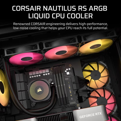 Corsair NAUTILUS 360 RS ARGB Liquid CPU Cooler, Aluminum Rad, Copper Cold Plate, PWM Fan Control,... - Image 4