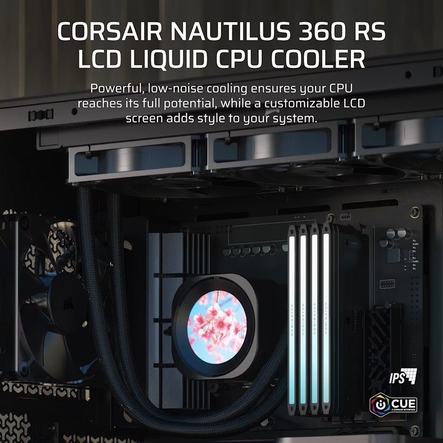 Corsair NAUTILUS 360 RS LCD Liquid CPU Cooler - Black, 360mm rad, LCD pump, 3x PWM fans, 2100 RPM... - Image 4